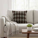 Handcrafted Brown Cushion Cover – 16"x16", Premium Poly Cotton
