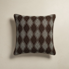 Handcrafted Brown Cushion Cover – 16"x16", Premium Poly Cotton