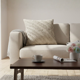 Fabric-Crafted Beige Cushion Cover – 24"x24" | Textured Wave Design | Premium Poly Cotton