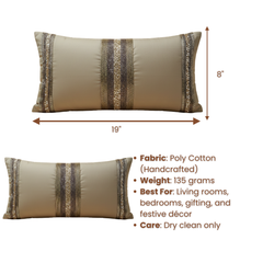 Handcrafted Beige Bolster Cover – 19"x8" | Premium Poly Cotton