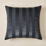 Fabric-Crafted Black Cushion Cover – 24"x24", Vertical Stripes Design in Premium Poly Cotton