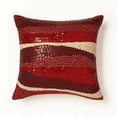 Handcrafted Cushion Cover – Maroon, 12"x12