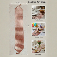 Handcrafted Cream Table Runner – 12"x70", Premium Poly Cotton