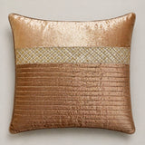 Fabric Crafted Cushion Cover – Light Brown | 16"x16" | Chanil Fabric | Premium Textured Designer Cushion Cover