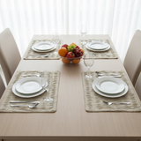 Set of 6 - Fabric-Crafted Sand Placemat – 13"x19", Premium Poly Cotton