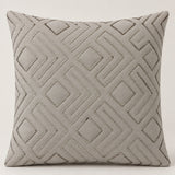 Handcrafted Cushion Cover- – Grey | 16"x16" | Geometric Textured Design