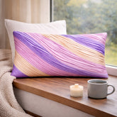 Fabric Crafted Bolster Cover – Purple | 19"x9" | Poly Cotton Fabric | Abstract Wave Design