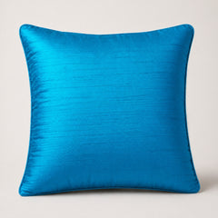 Fabric Crafted Cushion Cover – Turquoise | 16"x16" | Poly Cotton Foam Fabric | Premium Ribbed Texture Design