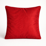 Fabric-Crafted Cushion Cover – Red | 12"x12" | Poly Cotton | Bold & Elegant
