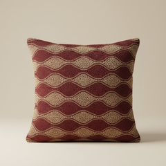 Handcrafted Maroon Cushion Cover – 16"x16", Premium Poly Cotton