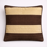 Fabric Crafted Cushion Cover – Brown | 12"x12" | Poly Cotton | Premium Textured Design