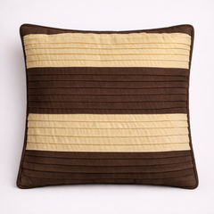 Fabric Crafted Cushion Cover – Brown | 12"x12" | Poly Cotton | Premium Textured Design