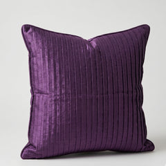 Fabric Crafted Cushion Cover – Dark Purple | 16"x16" | Poly Cotton Foam Fabric | Premium Ribbed Texture Design