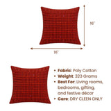 Handcrafted Burgundy Beaded Cushion Cover – 16"x16" | Premium Poly Cotton | Elegant Handcrafted Design