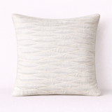 Fabric-Crafted White Cushion Cover – 12"x12" | Elegant Wave Layered Texture | Premium Poly Cotton