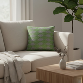 Handcrafted Green Cushion Cover – 16"x16", Premium Poly Cotton