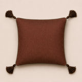 Handcrafted Cushion Cover – Orange | 12"x12" | Traditional Embroidered Tassel Decorative Cushion Cover