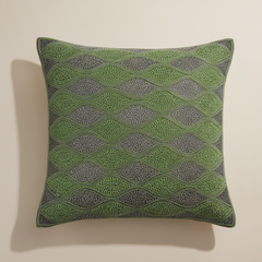 Handcrafted Green Cushion Cover – 16"x16", Premium Poly Cotton