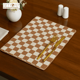 Fabric Crafted Checkered Placemat – Brown, 13"x19"