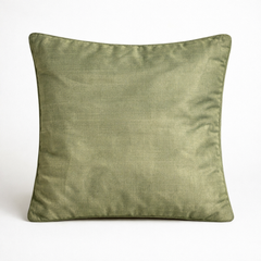Fabric-Crafted Cushion Cover – Green | 12"x12" | Poly Cotton | Fresh & Elegant