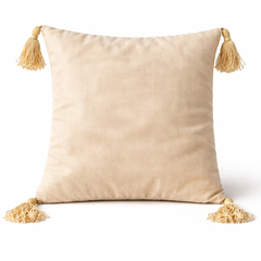 Hand Crafted Cushion Cover – Camel | 12"x12" | Poly Cotton | Embroidered Medallion Design