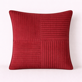 Fabric-Crafted Maroon Cushion Cover – 12"x12" | Elegant Pleated Texture | Premium Poly Cotton
