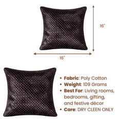 Fabric Crafted Cushion Cover – Black Gold | 16"x16" | Poly Cotton | Luxury Textured Design
