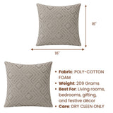 Handcrafted Cushion Cover- – Grey | 16"x16" | Geometric Textured Design