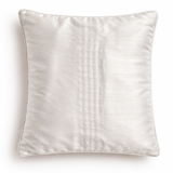 Hand Crafted Cushion Cover – White | 16"x16" | Poly Cotton | Textured Panel Design