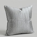 Fabric Crafted Cushion Cover – Grey | 16"x16" | Poly Cotton Foam Fabric | Premium Ribbed Texture Design