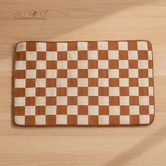 Fabric Crafted Checkered Placemat – Brown, 13"x19"