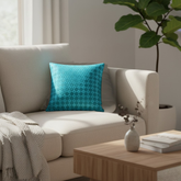 Handcrafted Turquoise (Blue) Cushion Cover – 12"x12", Premium Poly Cotton