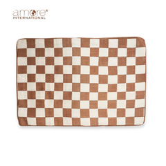 Fabric Crafted Checkered Placemat – Brown, 13"x19"