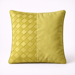 Fabric-Crafted Cushion Cover – Parrot Green | 12"x12" | Poly Cotton | Vibrant & Modern