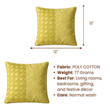 Fabric-Crafted Cushion Cover – Parrot Green | 12"x12" | Poly Cotton | Vibrant & Modern