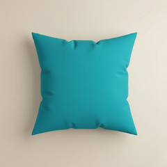 Handcrafted Turquoise (Blue) Cushion Cover – 12"x12", Premium Poly Cotton