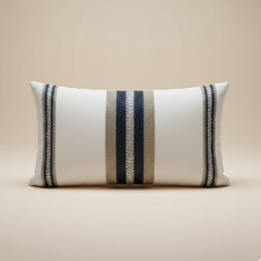 Handcrafted White Bolster Cover – 19"x8", Premium Poly Cotton