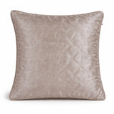 Fabric Crafted Cushion Cover – Dark Cream | 16"x16" | Poly Cotton Fabric | Elegant Embossed Wavy Pattern Design