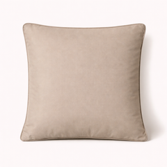 Machine-Crafted Beige Cushion Cover – 16"x16" | Circular Embroidered Design | Premium Poly Channel Fabric