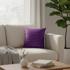 Handcrafted Purple Cushion Cover – 12"x12", Premium Poly Cotton