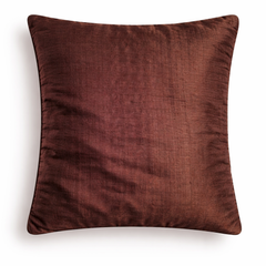 Hand Crafted Cushion Cover – Brown | 16"x16" | Poly Cotton | Textured Panel Design