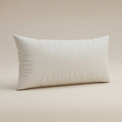 Handcrafted White Bolster Cover – 19"x8", Premium Poly Cotton