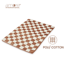 Fabric Crafted Checkered Placemat – Brown, 13"x19"