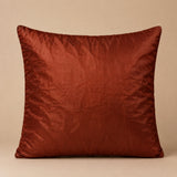 Handcrafted Cushion Cover – Brown | 16"x16" | Pearl Embroidered Decorative Cushion Cover