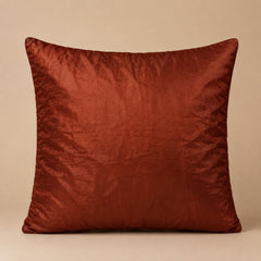 Handcrafted Cushion Cover – Brown | 16"x16" | Pearl Embroidered Decorative Cushion Cover