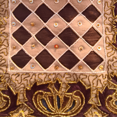 Hand Crafted Cushion Cover – Brown | 12"x12" | Poly Cotton | Embroidered Medallion Design