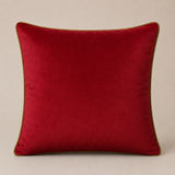 Red Embroidered Decorative Cushion Cover | 16"x16" Luxury Designer Cushion Cover