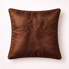 Hand Crafted Cushion Cover – Brown | 12"x12" | Poly Cotton | Embroidered Floral Design