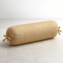 Fabric-Crafted Gold Bolster Cover – 15"x32" | Premium Polyester | Drawstring Closure | Lightweight & Durable