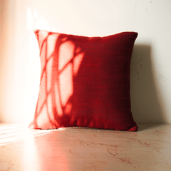Handcrafted Cushion Cover – Maroon, 12"x12